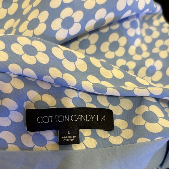 Cotton Candy Sky Blue Floral Backless Dress - Picture 4 of 4